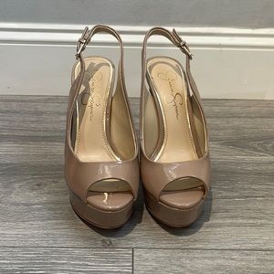 Nude patent Jessica Simpson pumps